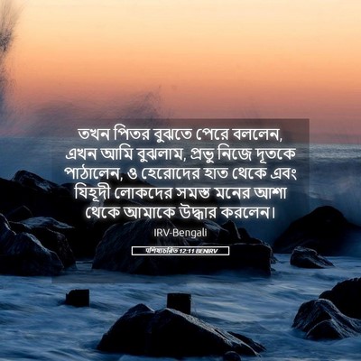 Picture 05 - पশিষ্যচরিত 12:11 BENIRV - তখন পিতর বুঝতে - Bible Verse Picture