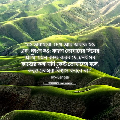 Picture 05 - पশিষ্যচরিত 13:41 BENIRV - “হে অবাধ্যরা, দেখ - Bible Verse Picture