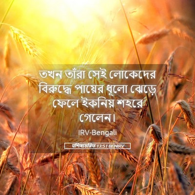 Picture 05 - पশিষ্যচরিত 13:51 BENIRV - তখন তাঁরা সেই - Bible Verse Picture