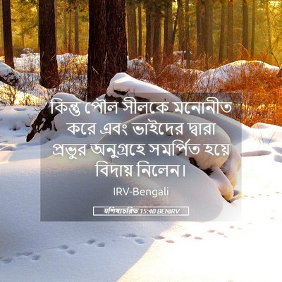 Picture 05 - पশিষ্যচরিত 15:40 BENIRV - কিন্তু পৌল সীলকে - Bible Verse Picture