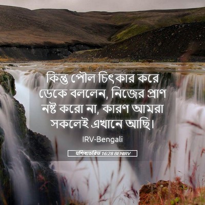 Picture 05 - पশিষ্যচরিত 16:28 BENIRV - কিন্তু পৌল চিৎকার - Bible Verse Picture