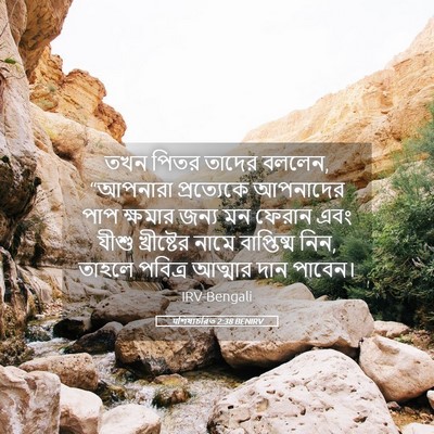 Picture 05 - पশিষ্যচরিত 2:38 BENIRV - তখন পিতর তাদের - Bible Verse Picture
