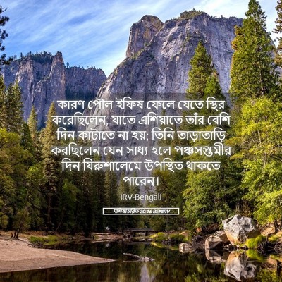 Picture 05 - पশিষ্যচরিত 20:16 BENIRV - কারণ পৌল ইফিষ ফেলে - Bible Verse Picture