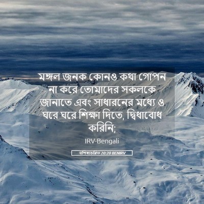 Picture 05 - पশিষ্যচরিত 20:20 BENIRV - মঙ্গল জনক কোনও কথা - Bible Verse Picture