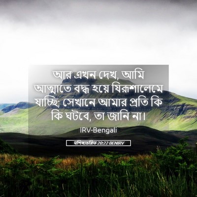 Picture 05 - पশিষ্যচরিত 20:22 BENIRV - আর এখন দেখ, আমি - Bible Verse Picture