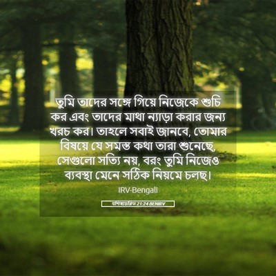 Picture 05 - पশিষ্যচরিত 21:24 BENIRV - তুমি তাদের সঙ্গে - Bible Verse Picture