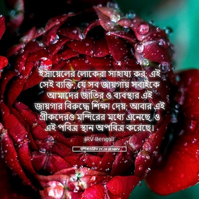 Picture 05 - पশিষ্যচরিত 21:28 BENIRV - ইস্রায়েলের - Bible Verse Picture