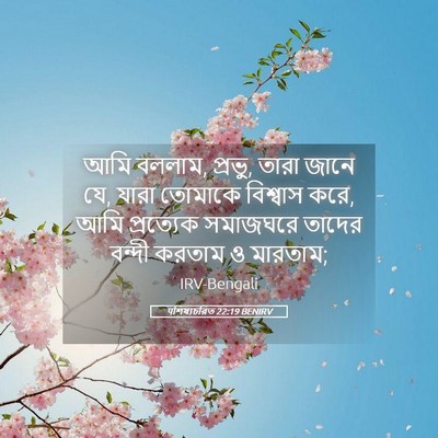 Picture 05 - पশিষ্যচরিত 22:19 BENIRV - আমি বললাম, প্রভু, - Bible Verse Picture