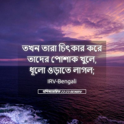 Picture 05 - पশিষ্যচরিত 22:23 BENIRV - তখন তারা চিৎকার - Bible Verse Picture