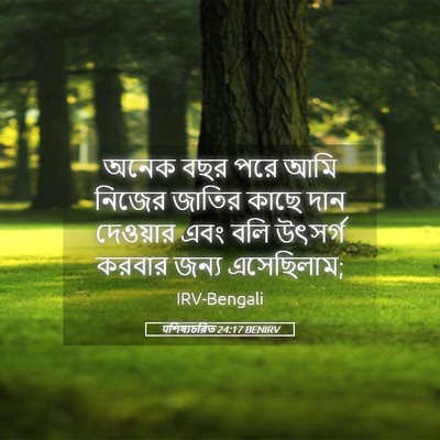 Picture 05 - पশিষ্যচরিত 24:17 BENIRV - অনেক বছর পরে আমি - Bible Verse Picture