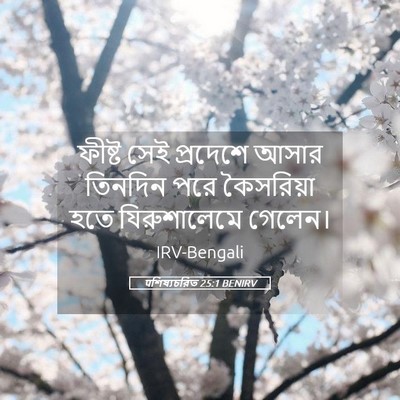 Picture 05 - पশিষ্যচরিত 25:1 BENIRV - ফীষ্ট সেই প্রদেশে - Bible Verse Picture