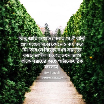Picture 05 - पশিষ্যচরিত 25:25 BENIRV - কিন্তু আমি দেখতে - Bible Verse Picture