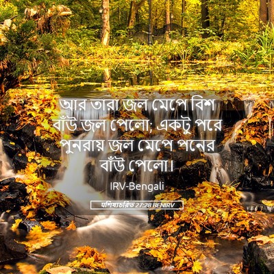Picture 05 - पশিষ্যচরিত 27:28 BENIRV - আর তারা জল মেপে বিশ - Bible Verse Picture