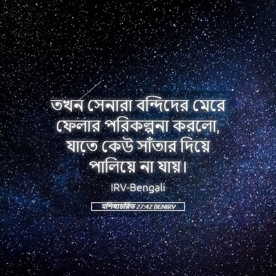 Picture 05 - पশিষ্যচরিত 27:42 BENIRV - তখন সেনারা - Bible Verse Picture