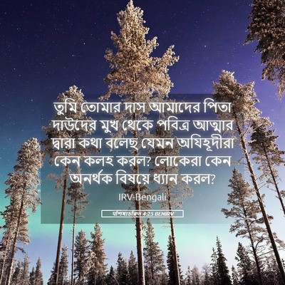 Picture 05 - पশিষ্যচরিত 4:25 BENIRV - তুমি তোমার দাস - Bible Verse Picture