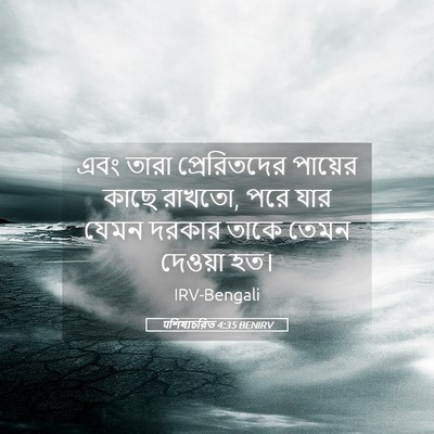 Picture 05 - पশিষ্যচরিত 4:35 BENIRV - এবং তারা - Bible Verse Picture