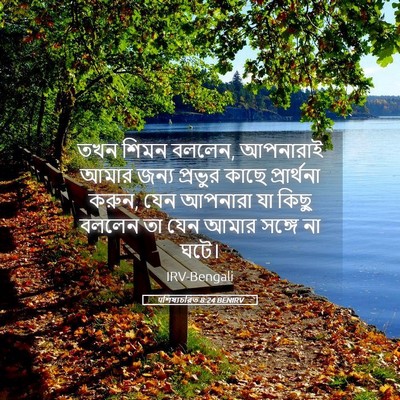 Picture 05 - पশিষ্যচরিত 8:24 BENIRV - তখন শিমন বললেন, - Bible Verse Picture