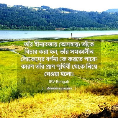 Picture 05 - पশিষ্যচরিত 8:33 BENIRV - তাঁর হীনাবস্তায় - Bible Verse Picture