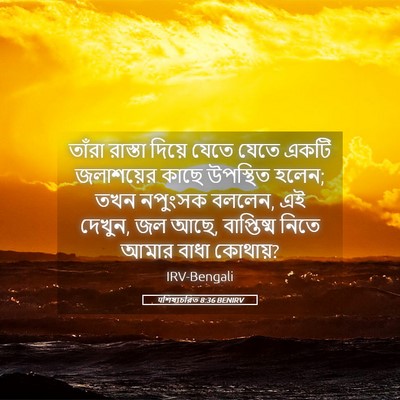 Picture 05 - पশিষ্যচরিত 8:36 BENIRV - তাঁরা রাস্তা - Bible Verse Picture