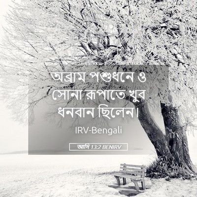 Picture 05 - আদি 13:2 BENIRV - অব্রাম পশুধনে ও - Bible Verse Picture