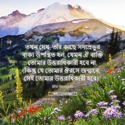 Picture 05 - আদি 15:4 BENIRV - তখন দেখ, তাঁর কাছে - Bible Verse Picture