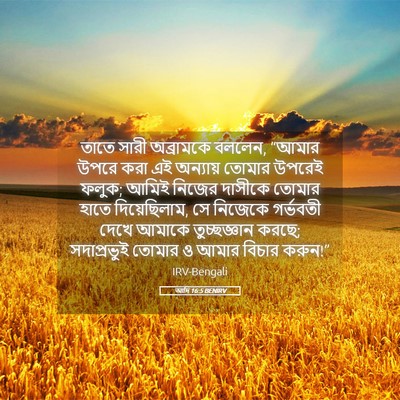 Picture 05 - আদি 16:5 BENIRV - তাতে সারী - Bible Verse Picture