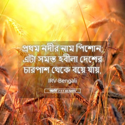 Picture 05 - আদি 2:11 BENIRV - প্রথম নদীর নাম - Bible Verse Picture