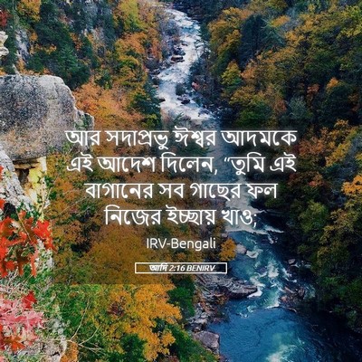 Picture 05 - আদি 2:16 BENIRV - আর সদাপ্রভু ঈশ্বর - Bible Verse Picture