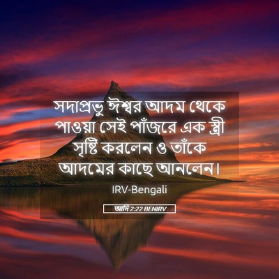 Picture 05 - আদি 2:22 BENIRV - সদাপ্রভু ঈশ্বর - Bible Verse Picture