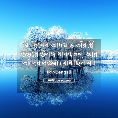 Picture 05 - আদি 2:25 BENIRV - ঐ দিনের আদম ও তাঁর - Bible Verse Picture