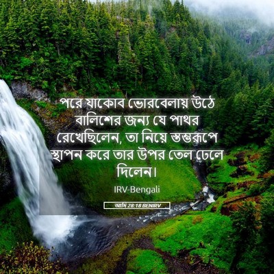 Picture 05 - আদি 28:18 BENIRV - পরে যাকোব - Bible Verse Picture