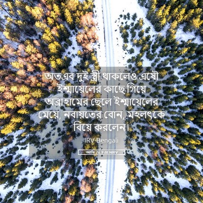 Picture 05 - আদি 28:9 BENIRV - অতএব দুই স্ত্রী - Bible Verse Picture
