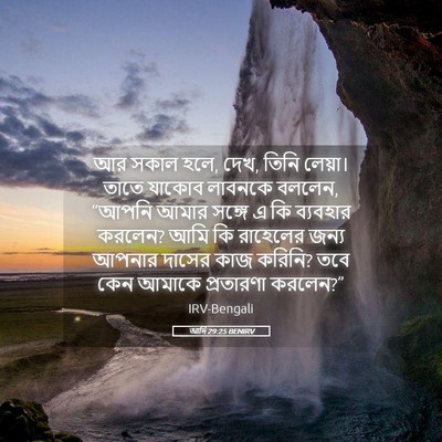 Picture 05 - আদি 29:25 BENIRV - আর সকাল হলে, দেখ, - Bible Verse Picture