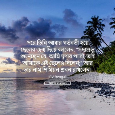 Picture 05 - আদি 29:33 BENIRV - পরে তিনি আবার - Bible Verse Picture