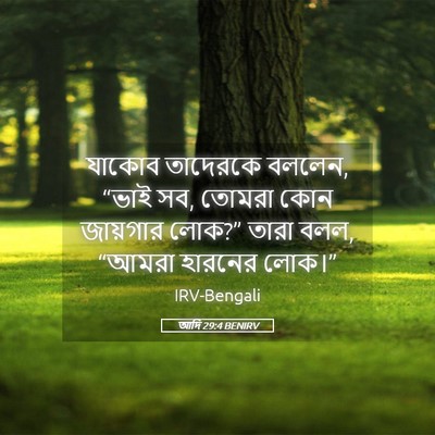 Picture 05 - আদি 29:4 BENIRV - যাকোব তাদেরকে - Bible Verse Picture