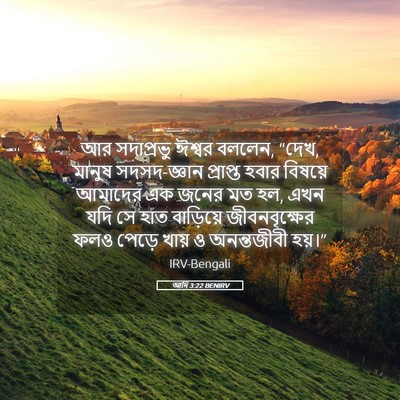 Picture 05 - আদি 3:22 BENIRV - আর সদাপ্রভু ঈশ্বর - Bible Verse Picture