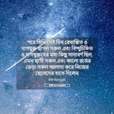 Picture 05 - আদি 30:35 BENIRV - পরে তিনি সেই দিন - Bible Verse Picture