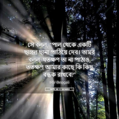Picture 05 - আদি 38:17 BENIRV - সে বলল, “পাল থেকে - Bible Verse Picture