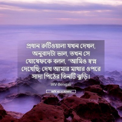 Picture 05 - আদি 40:16 BENIRV - প্রধান রুটিওয়ালা - Bible Verse Picture