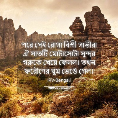 Picture 05 - আদি 41:4 BENIRV - পরে সেই রোগা - Bible Verse Picture
