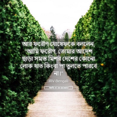 Picture 05 - আদি 41:44 BENIRV - আর ফরৌণ যোষেফকে - Bible Verse Picture