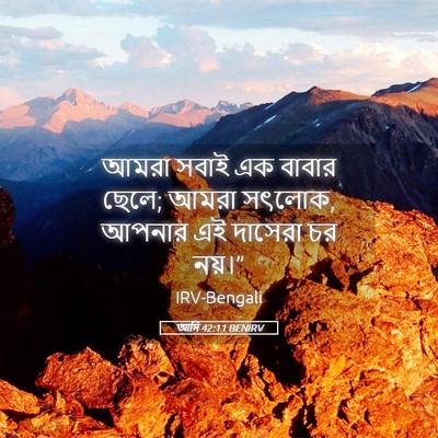 Picture 05 - আদি 42:11 BENIRV - আমরা সবাই এক বাবার - Bible Verse Picture