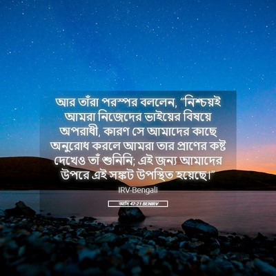 Picture 05 - আদি 42:21 BENIRV - আর তাঁরা পরস্পর - Bible Verse Picture