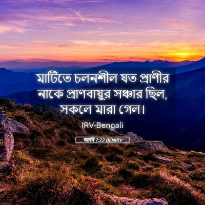 Picture 05 - আদি 7:22 BENIRV - মাটিতে চলনশীল যত - Bible Verse Picture