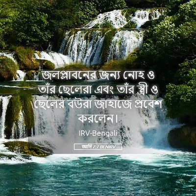 Picture 05 - আদি 7:7 BENIRV - জলপ্লাবনের জন্য - Bible Verse Picture