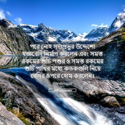 Picture 05 - আদি 8:20 BENIRV - পরে নোহ সদাপ্রভুর - Bible Verse Picture