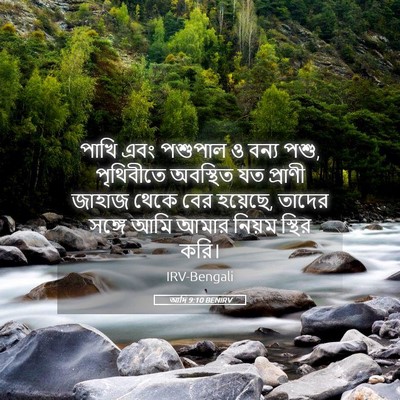 Picture 05 - আদি 9:10 BENIRV - পাখি এবং পশুপাল ও - Bible Verse Picture