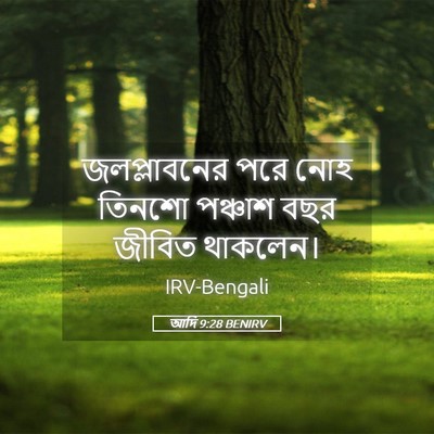Picture 05 - আদি 9:28 BENIRV - জলপ্লাবনের পরে - Bible Verse Picture