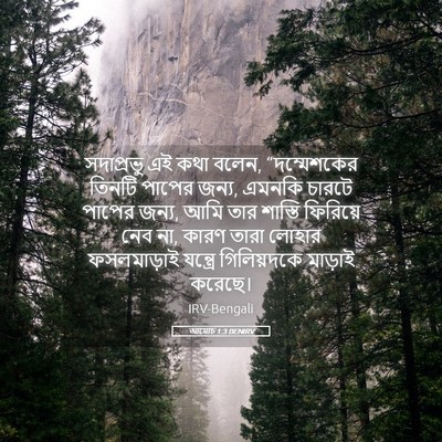 Picture 05 - আমোচ 1:3 BENIRV - সদাপ্রভু এই কথা - Bible Verse Picture