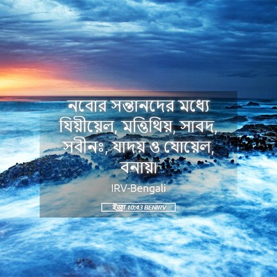 Picture 05 - ইজ্ৰা 10:43 BENIRV - নবোর সন্তানদের - Bible Verse Picture